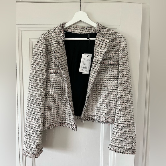 Theory NWT Tweed Cropped Jacket SZ12 - Picture 5 of 7